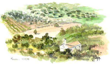 Mourão. La chapelle dans les champs.